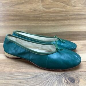 FREED OF LONDON Flats UK 6 US Womens 8 Green Leather Dance Shoes